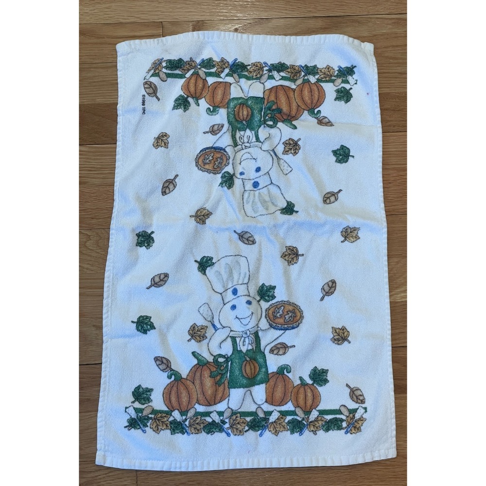 Vintage Pillsbury Doughboy Kitchen Towel Pumpkin Fall Autumn Thanksgiving‎ Pie